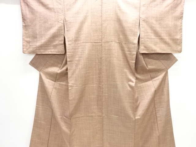 変わり格子模様織り出し手織り紬着物